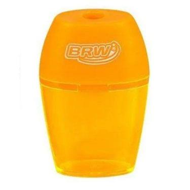 Imagem de Apontador Plástico Oval Neon 1 Furo c/ Depósito - BRW, LARANJA
