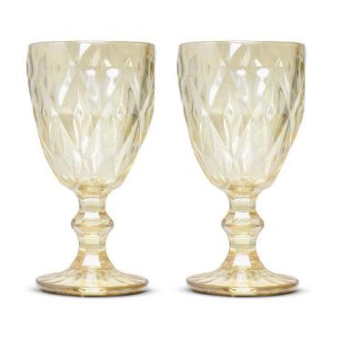Imagem de Conjunto de Taças de Vidro Diamond Amber Metalizado 330ml - Class Home