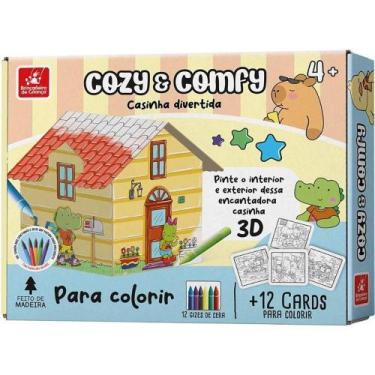 Imagem de Brinquedo para Colorir Casinha Comfy e Cozy 3D com Cards e Gizes de Ce