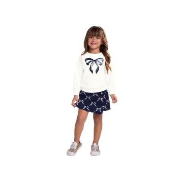 Imagem de Conjunto Moletom Infantil Casaco + Legging Milon 2000135, 8, Azul mari
