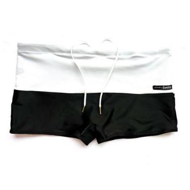 Imagem de Sunga adulto boxer  preto e branco - Bim Beachwear