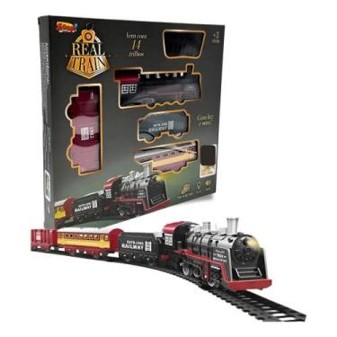 Imagem de Trem Eletrico Ferrorama Luz E Som Trenzinho Presente Menino mini locom