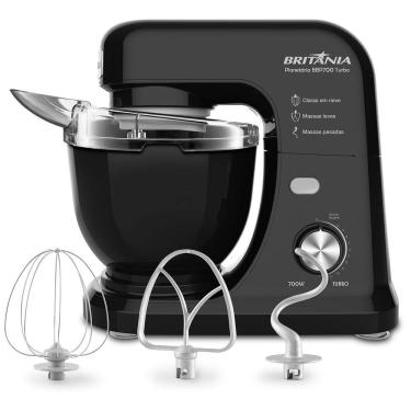 Imagem de Batedeira Planetária Britânia BBP700P Turbo Preto 700W 4L