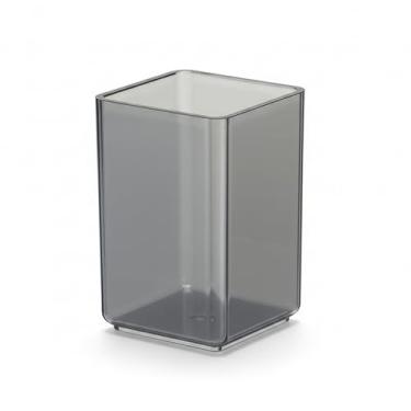Imagem de Acrimet Porta Lápis Transparente Fumê, Organizador de Mesa Multiuso