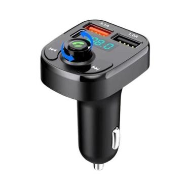 Imagem de Carregador De Carro Bluetooth Sem Fio Transmissor FM Chamadas Mãos-Liv