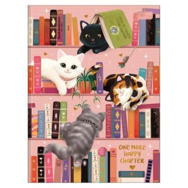 Imagem de Caderno Brochura Grande Universitário Pautado Capa Dura Purrfect Cats 