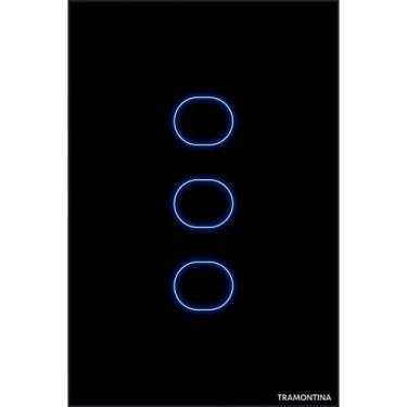 Imagem de Interruptor Touch Smart Tramontina Preto 3 Canais