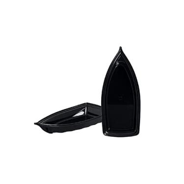 Imagem de Kit 02 Barca Barco para Açaí Sushi Sashimi Bandeja 22 Preto