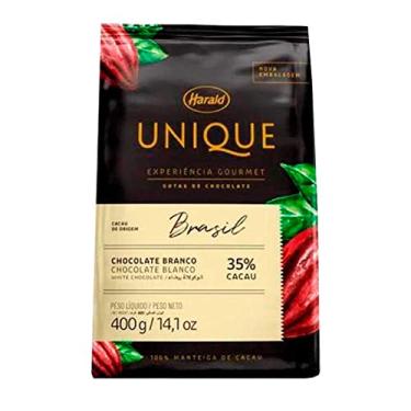 Imagem de Chocolate Unique Brasil Branco 35% Cacau Gotas 400g Harald
