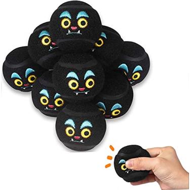 Imagem de Mondon Bolas para cães fofas bolas de tênis para cães, 6,6 cm, pacote com 10 bolas para cães grandes, médios e pequenos, brinquedos seguros para animais de estimação para exercícios, treinamento, hora de brincar e treinamento de cães, não tóxicos e duráveis