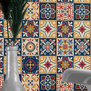 Imagem de Papel de Parede Lavável Adesivo Autocolante Decoração Cozinha Area Gourmet Azulejo Ladrilho Portugues 3 Metros