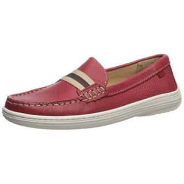 Imagem de Marc Joseph New York sapato infantil para meninos/meninas de couro elástico para crescimento, Red Pebble Grainy, 1.5 Little Kid