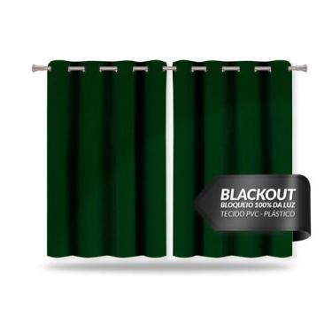 Imagem de Cortina Blackout Corta Luz Verde De Pvc Para Sala 2,80M X 1,60M Ideal