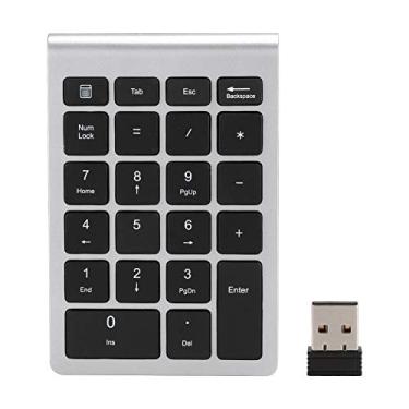 Imagem de Teclado numérico sem fio 2,4G teclado numérico USB 22 teclas mini teclado com receptor (preto)