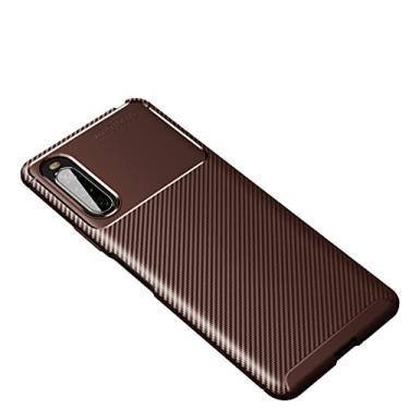Imagem de Capa de celular Para Sony Xperia 10 II Caso Anti-choque caso de telefone móvel resistente a shatter, textura de couro macio Tpu. Caso de telefone à prova de choque ultra magro, caixa de revestimento d