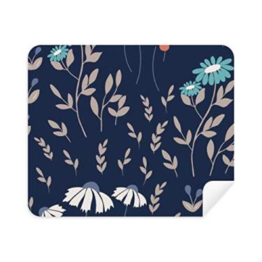 Imagem de Pano de limpeza de tela para telefone com tinta de planta branca azul 2 peças tecido de camurça