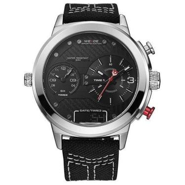 Imagem de Relógio Masculino Weide Anadigi Wh-6405 - Preto E Prata