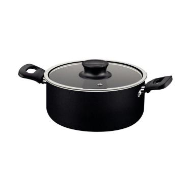 Imagem de Caçarola Tramontina Formia Antiaderente Starflon Max Preto com Tampa de Vidro 22 cm 3,7 L Tramontina