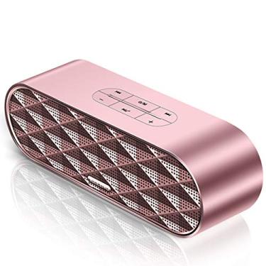 Imagem de HIOD Alto-falante Bluetooth Alcance Bluetooth 33 Pés Microfone Embutido Estéreo Sem Fio Speaker para Viagens Familiares ao Ar Livre, Rosa