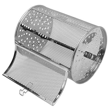 Imagem de Cesta de torrefação de aço inoxidável Cesta de forno de torrefação de 360 graus Gaiola de forno giratória para assar nozes ferramenta de torrador de churrasco