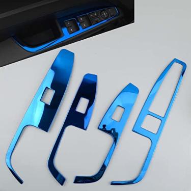 Imagem de MIVLA Kit de guarnição da tampa do painel do interruptor da janela interna traseira do carro azul, para Hyundai Elantra 2017 2018 2019 2020 LHD