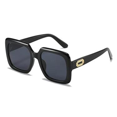 Imagem de Óculos de Sol Quadrado Moda Feminino Homens Gradientes Lente PC Moldura Metal Decoração Designer Vintage UV400, C1, Tamanho Único