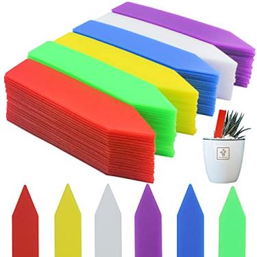 Imagem de Mziart 120 peças Etiquetas de Plantas de Plástico de 10 cm Etiquetas Impermeáveis de Plantas de Jardim de Viveiro Estacas Marcadores de Pote, Multicolor