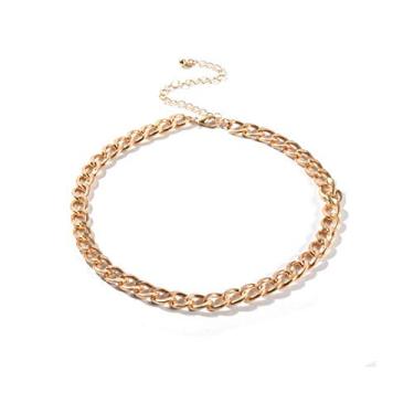 Imagem de Colar de gargantilha vintage em aço inoxidável para mulheres com pingente ajustável, joia simples, acessórios exclusivos Punk