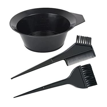 Imagem de YANTAISIYU 3 peças de kit de tingimento de cabelo para salão de beleza, tigela de mistura, pincel de tingimento e pente angular para coloração de cabelo