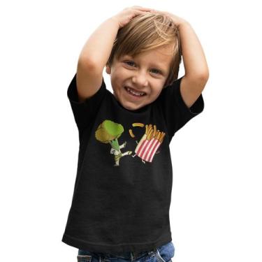 Imagem de Camiseta Infantil Menina Menino Batatinha Frita  Vs Brócolis - Hipster