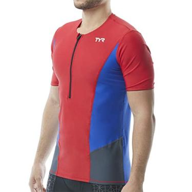 Imagem de TYR TSSCOM6A583S Camiseta masculina sem mangas Vermelha/Azul/Cinza P