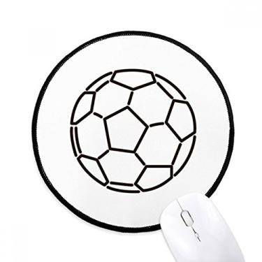 Imagem de DIYthinker Mouse pad branco preto futebol futebol esporte desktop escritório tapete redondo para computador
