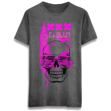 Imagem de Camiseta Full Caveira Oculos Pink - W2 Store