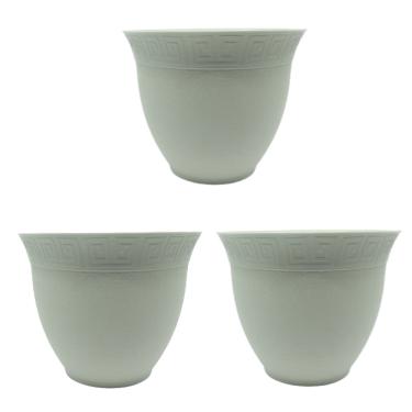 Imagem de 3 unds Vaso Off White Cachepot Redondo para Orquídea