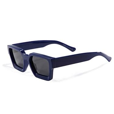Imagem de Óculos de Sol Quadrado TR90 Masculino Óculos de Sol Polarizado Feminino Designer de Moda Oculos Driving UV400,C02 Azul,Tamanho Único
