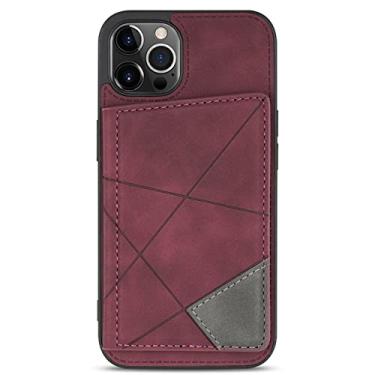 Imagem de Estojo de couro tipo carteira de luxo para iPhone 13 12 11 Pro 6 7 8 Plus X XR XS Max Slots para cartão, vermelho, para iPhone 12 Pro