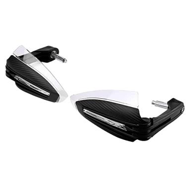 Imagem de TOTMOX Protetor de mão de motocicleta de 22 mm com luz de LED de seta para motocicleta off-road, protetor de mão de motocicleta de LED diurna para proteção contra quedas