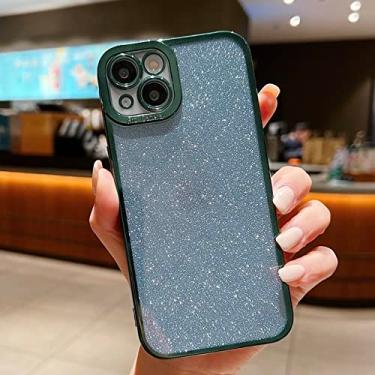 Imagem de Capa de luxo Bling Glitter Plating para iPhone 13 Pro Max 12 11 X XR XS 8 7 Plus 6 6S SE 2020 2022 Capa de silicone macio à prova de choque, verde escuro, para iPhone 14