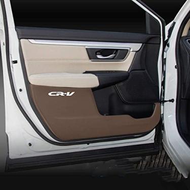 Imagem de Adesivos antichoque para porta de carro para Honda CR-V protetor de fibra de carbono (marrom)