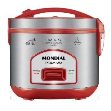 Imagem de Panela Elétrica Mondial Pratic 6I Vermelho/Inox 127V
