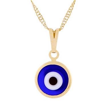 Imagem de Colar com Olho Grego 10mm - Sunshine Cristais Cor:Ouro