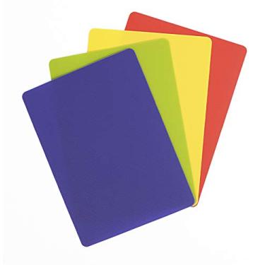 Imagem de Dexas Conjunto de quatro tábuas de corte flexíveis Grippmat resistentes, 20 x 28 cm, azul, verde, amarelo, vermelho, 6014PK
