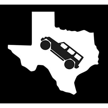 Imagem de Decalque de 10,16 cm x 10,16 cm SixtyTwo24 TX State {White}-, adesivo engraçado do Texas, adesivo off-road, off-froad, trilha, Crawler Rock Crawler