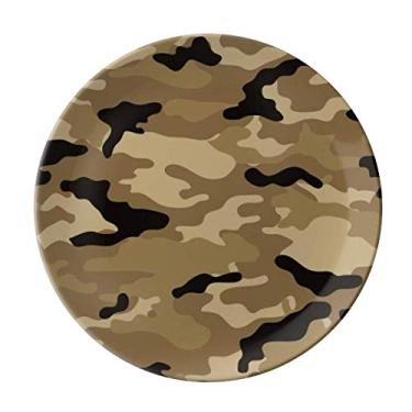 Imagem de Camuflagem Line Art Grain Ilustration Pattern Plate Decorative Porcelain Salver Tableware Dinner Dish