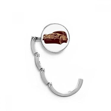 Imagem de Gancho de mesa com padrão de contorno de carros clássico vermelho profundo, gancho dobrável