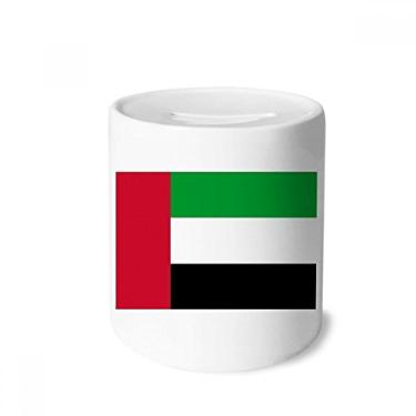 Imagem de DIYthinker Caixa de moedas de cerâmica com a bandeira nacional dos Emirados Árabes Unidos Caixa de dinheiro para presente de cofrinho