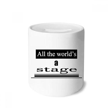 Imagem de DIYthinker Caixa de dinheiro de cerâmica Shakespeare World is A Stage para presente de cofrinho