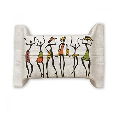 Imagem de Bolsa de linho de algodão para lenços faciais, totems de dança negra da Primitive Africa
