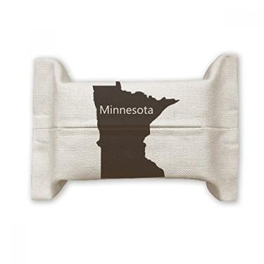 Imagem de Bolsa de linho de algodão com contorno do mapa dos EUA de Minnesota America