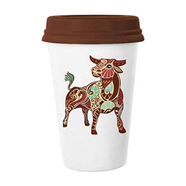 Imagem de Caneca de cerâmica com símbolo do zodíaco da Constelação Taurus Copo de cerâmica